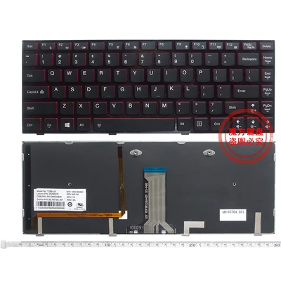 NEW FOR Lenovo Y400 Y410 Y430P Y400P Y410P Y400N Y410N US Black & Red Keyboard backlit right angle