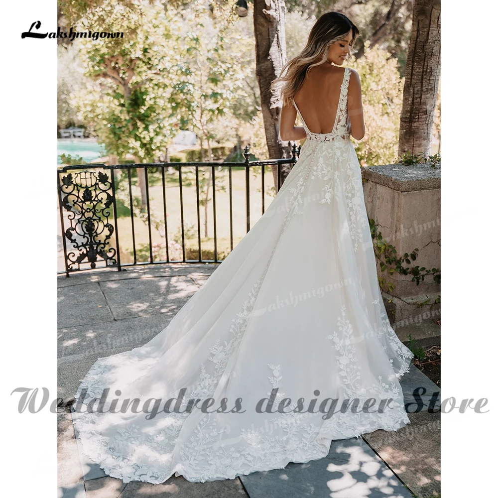 Chic Boho A-line Wedding Gown Squared Neckline Vintage Elegance Beach Wedding Dress for Bridal vestido de novia Lace Appliques