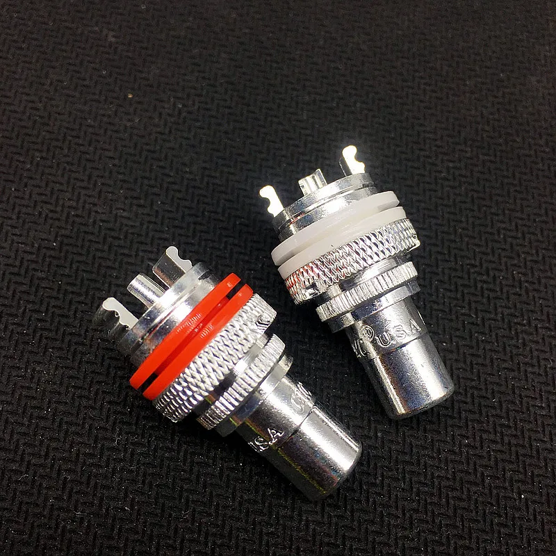 Um par cmc 805-2.5ag cobre puro banhado a prata terminal de áudio rca cd amplificador de potência terminal
