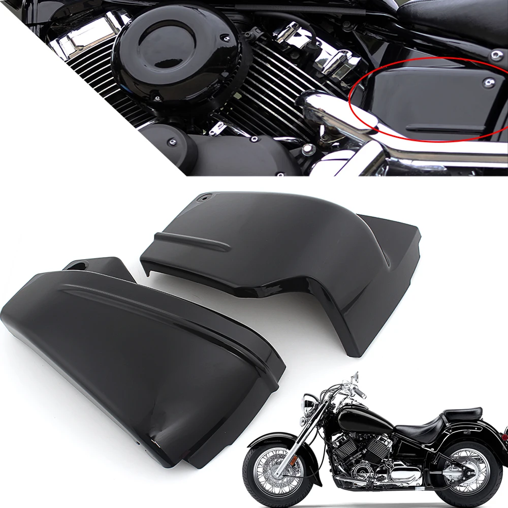 

Motorcycle Right And Left Gloss Black Battery Side Cover Parts For Yamaha V-Star 650 400 DragStar 650 XVS650 XVS650A Hot Sale