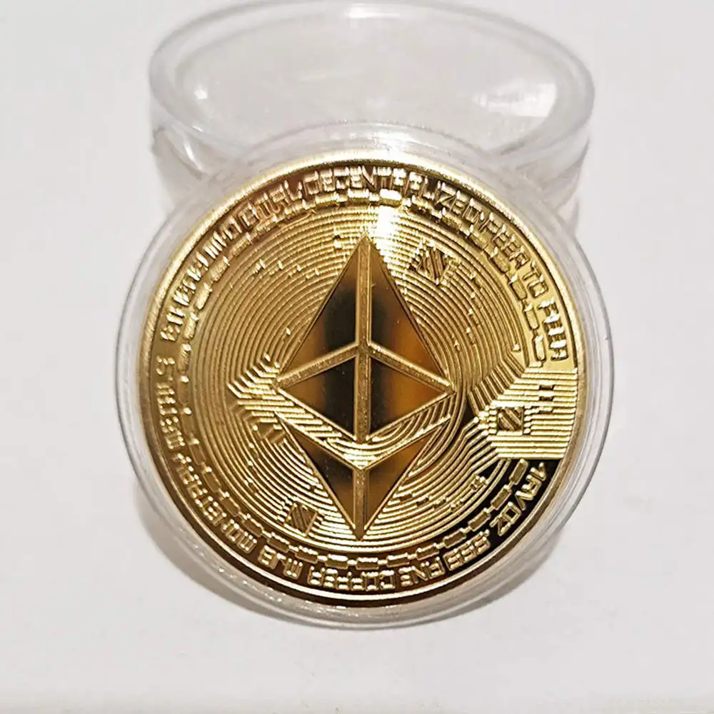 Ethereum Souvenir coins Imitation Gold Commemorative Collection Decoration Creative Antique Collectibles Metal Non currency