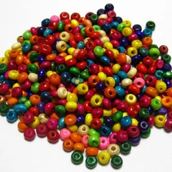 1000 Mixed Color 4mm Round Wood Beads~Wooden