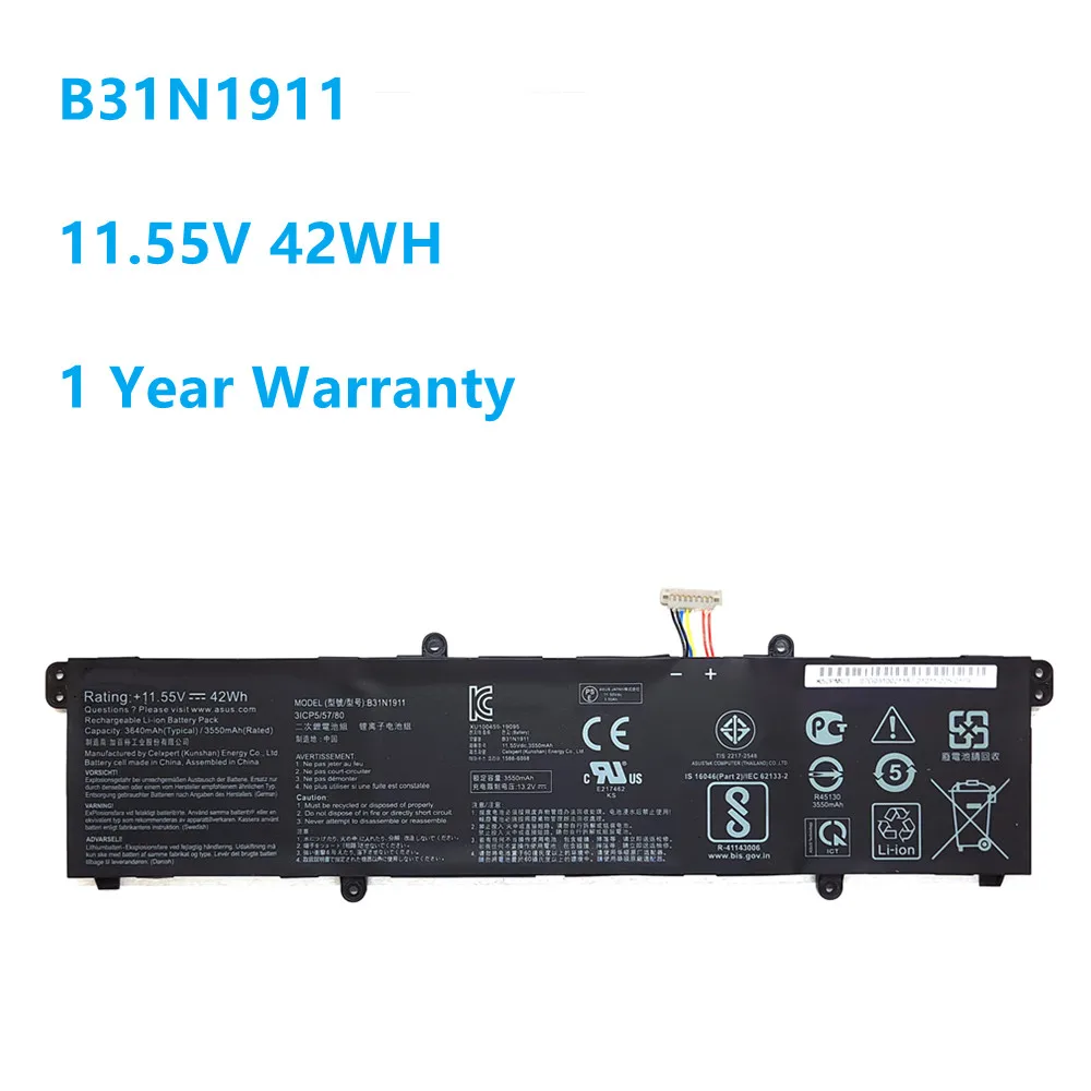 

B31N1911 Battery For ASUS VivoBook Flip 14 TM420IA TP470EA M413DA M413DA-EK162T M413DA-EK007T X421DA X421EA C31N1911 11.55V 42WH