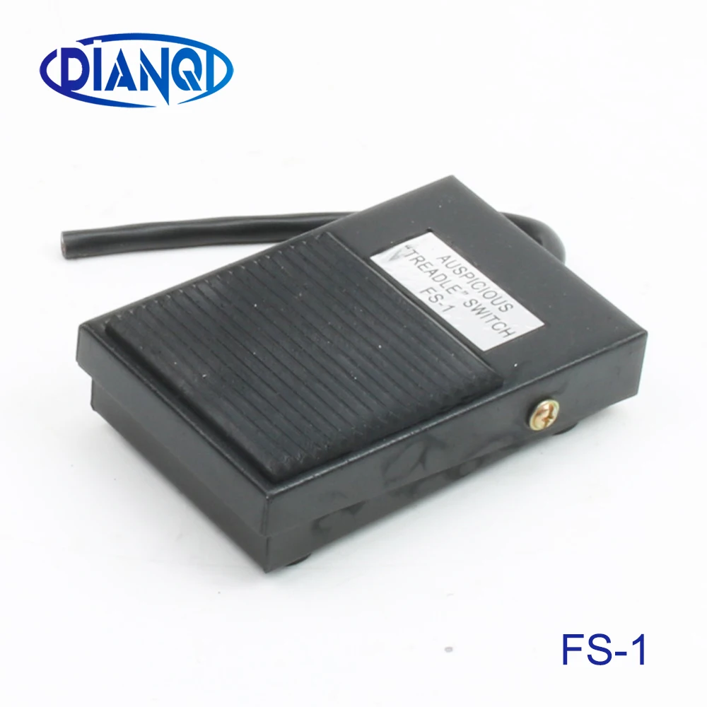 FS-1 AC 220V 10A 1NO 1NC(SPDT) Black Non-slip Rubber Surface Momentary Spring Returned Metal Foot switch Pedal Switch