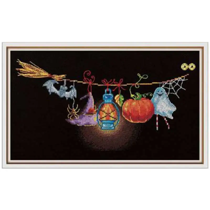 Halloween magic lights patterns Counted Cross Stitch 11CT 14CT DIY wholesale Chinese Cross Stitch Kit Embroidery Needlework Sets