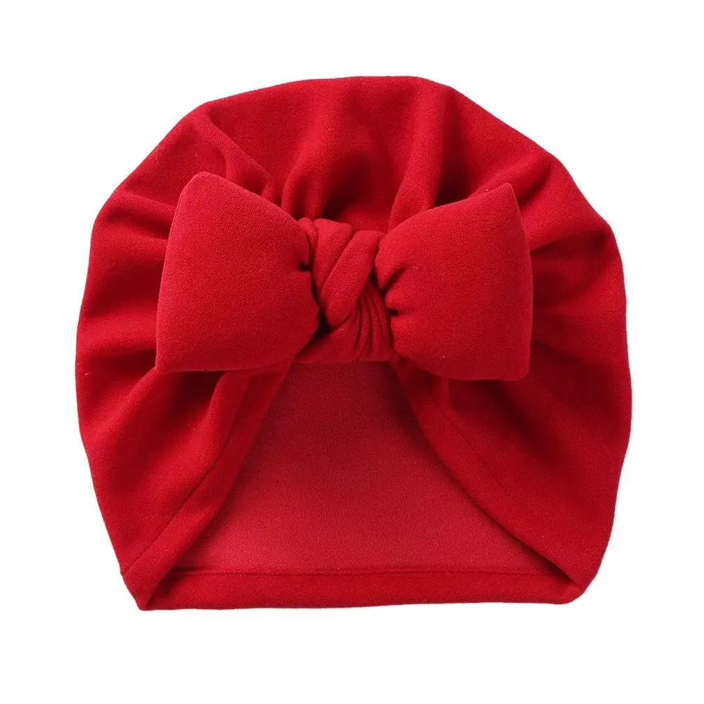 Solid Color Baby Hat Bowknot Baby Girls Boys Cashmere Turban Knot Head Wraps Baby Kids Bonnet Beanies Newborn Hospital Caps