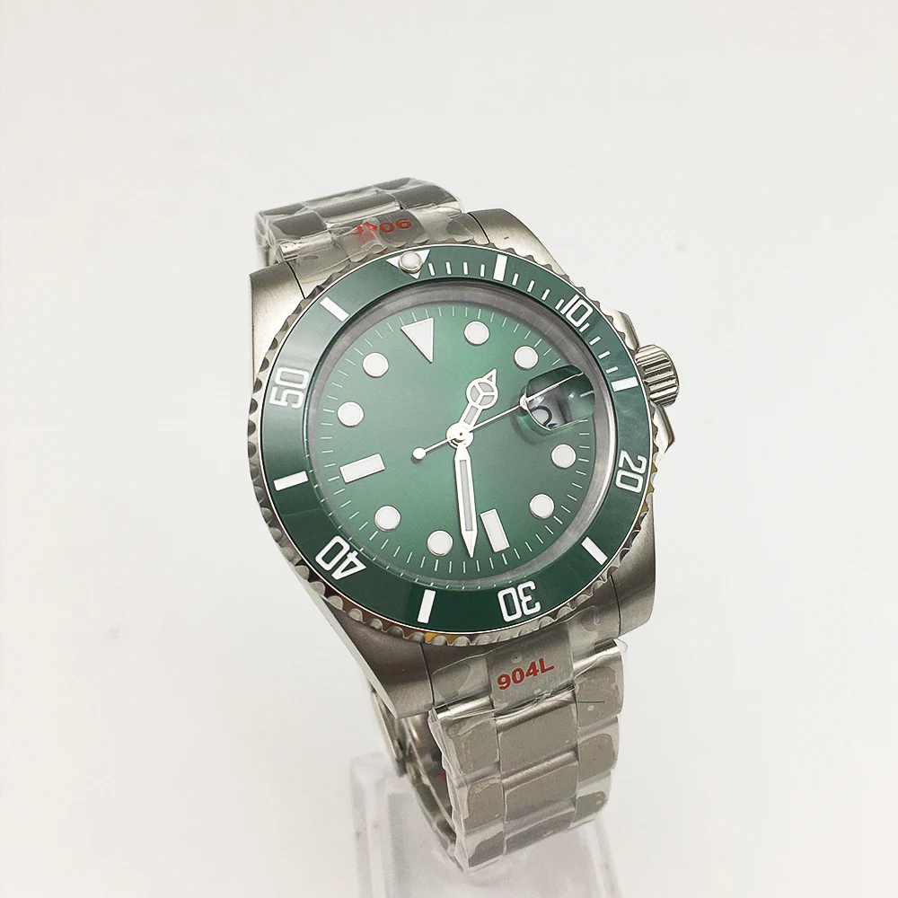 40MM Automatic Watch Green Luxury Men\'s Watch MIYOTA 8215 Movement  Strap Sapphire Crystal Ceramic Bezel