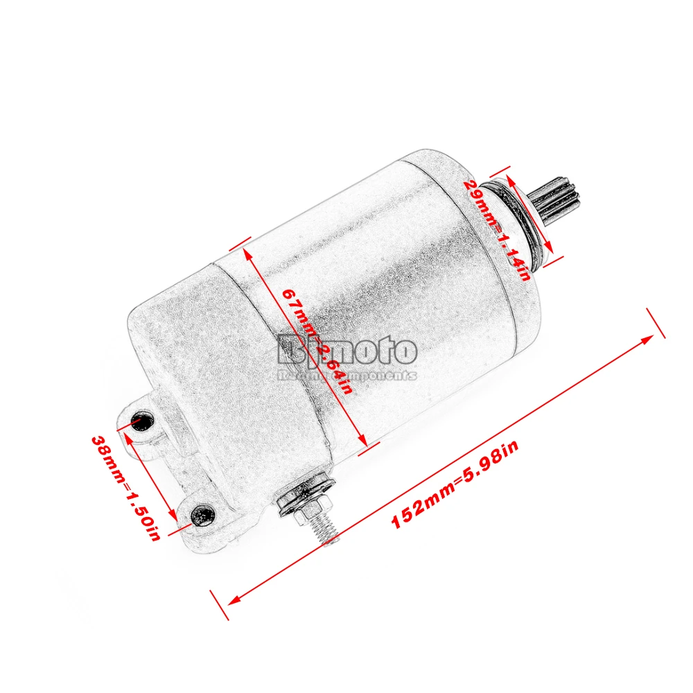 Anlasser für Honda CH250 (ELITE) CN250 HELIX für Spring 250 CF250 Moto für Ski-Doo Freestyle 300F Skandic Tundra 515176537 – Detail 1