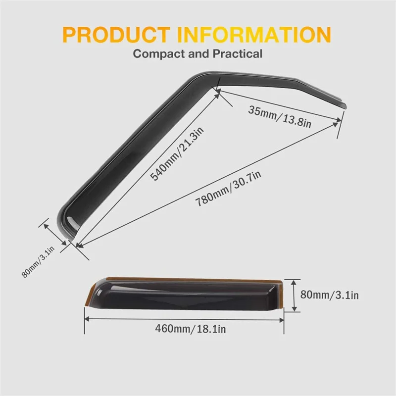 1Set Window Sun Visor Wind Rain Shield Deflector For Jeep Wrangler JK 2007-2017 JL 2018-2023+ Car Accessories Decoration