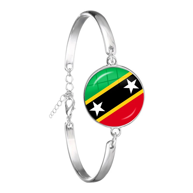 Guatemala,Bahamas,Cuba,Costa Rica,The Federation of Saint Kitts and Nevis,Antigua and Barbuda National Flag Glass Chain Bracelet