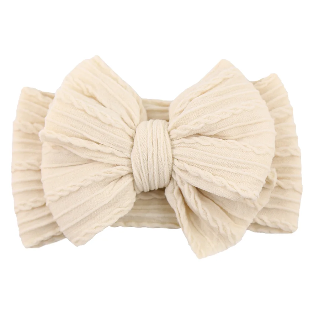 Solid Cable Bow Baby Headband, Kids Hair Accessories