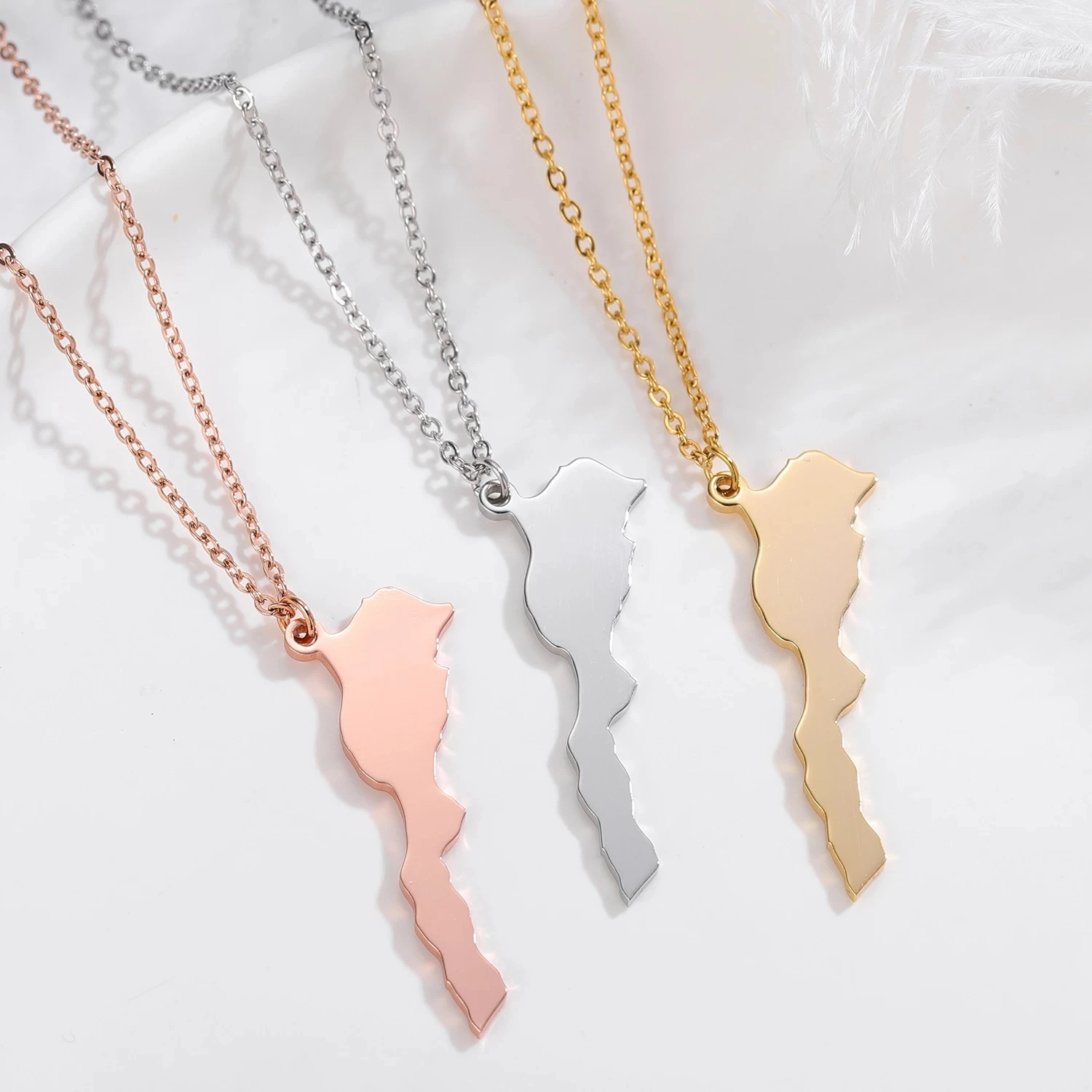 925 Stering Silver Custom Country Map 2021 Trend Minimalist Fine  Pendant Necklaces Gift  New Jewelry Geometric 2021 Trend