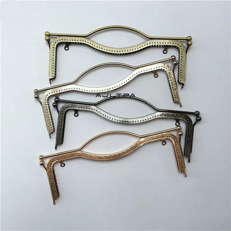 50Pcs New 27.5cm Metal Purse Frame Handmade Kiss Clasp Mouth Gold Package For DIY Handbag Bag Accessorie