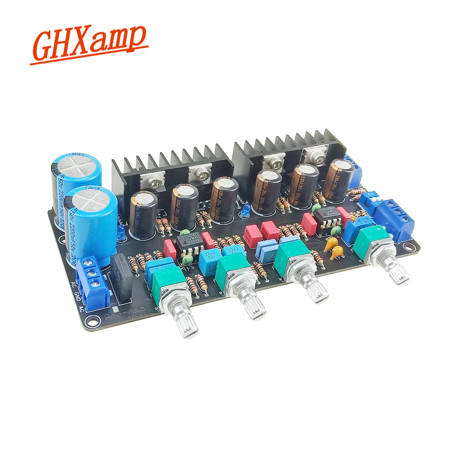 GHXAMP Hifi Audio Preamplifier JRC5532DD Op-amp Preamp Amplifier Tone Board Parallel Class A AC12-15V For Decoder 1PC