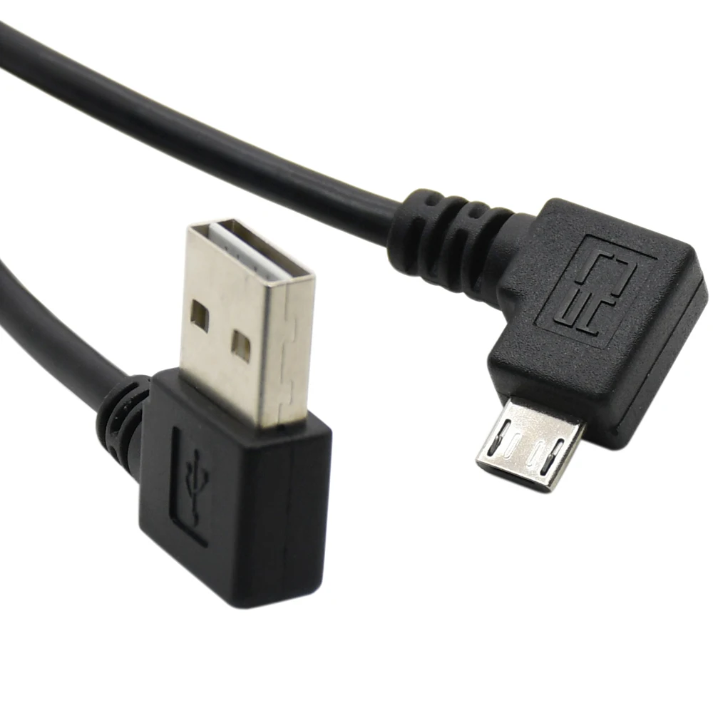 20cm 90 degree right angle Micro USB 2.0 to Reversible usb charging data cable for tablet and Andriod mobile phone