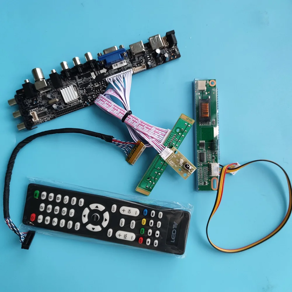 Controller board Kit For LTN154AT07 remote Panel 30pin 1280X800 Digital DVB-C DVB-T VGA HDMI-Compatible TV USB AV LCD 15.4