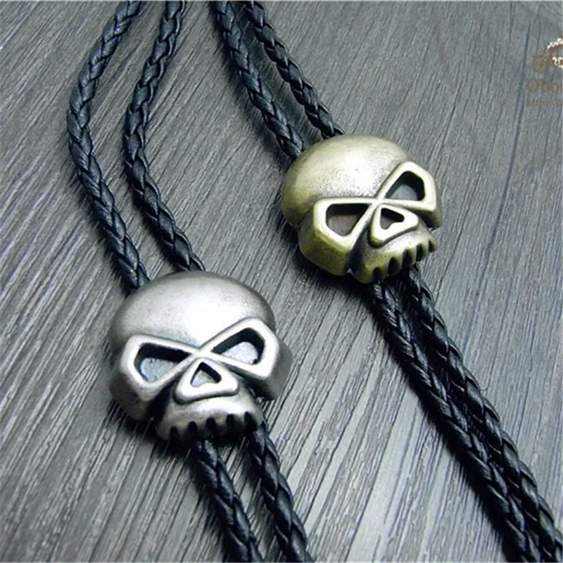 

Bolo tie Retro shirt chain Net version of the ghost Poirot tie rope leather necklace Long tie hang