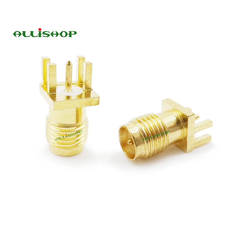 5Pcs RP SMA Female PCB Panel Edge Mount Plug Solder 0.062'' Straight Connector SMA Buchse PCB Mount RF Coax Coaxial Adapter