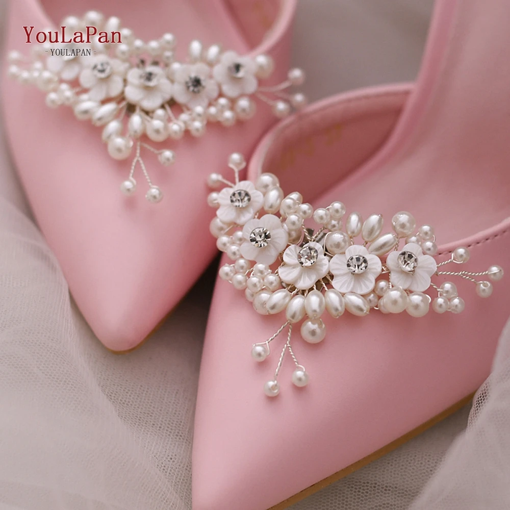 YouLaPan X09 2pcs/lot Bride Shoes Clip Elegant Bridal Wedding Shoes Buckle with Pearl Women Accessories High Heel Decoration