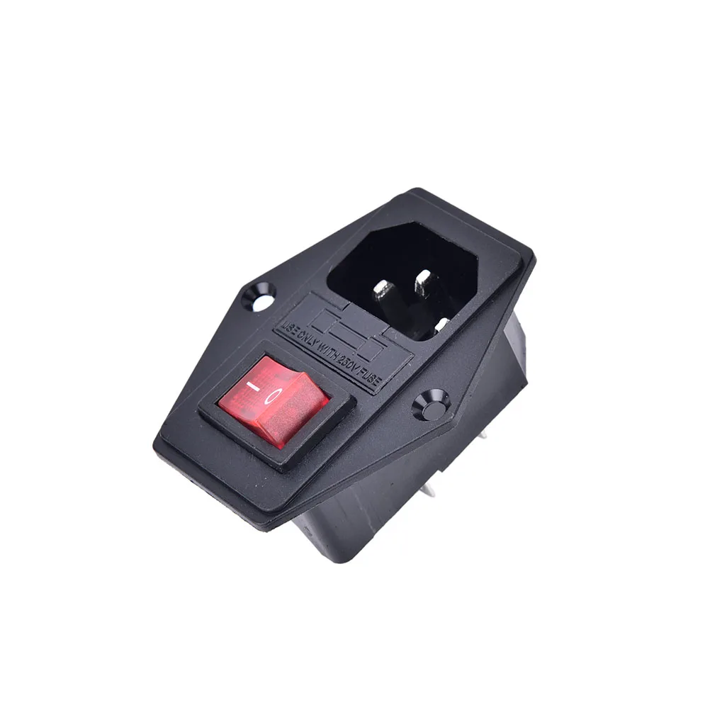 

1Pc ON/OFF Switch Socket With Female Plug For Power Supply Cord Arcade Machine IO Switch With Fuse