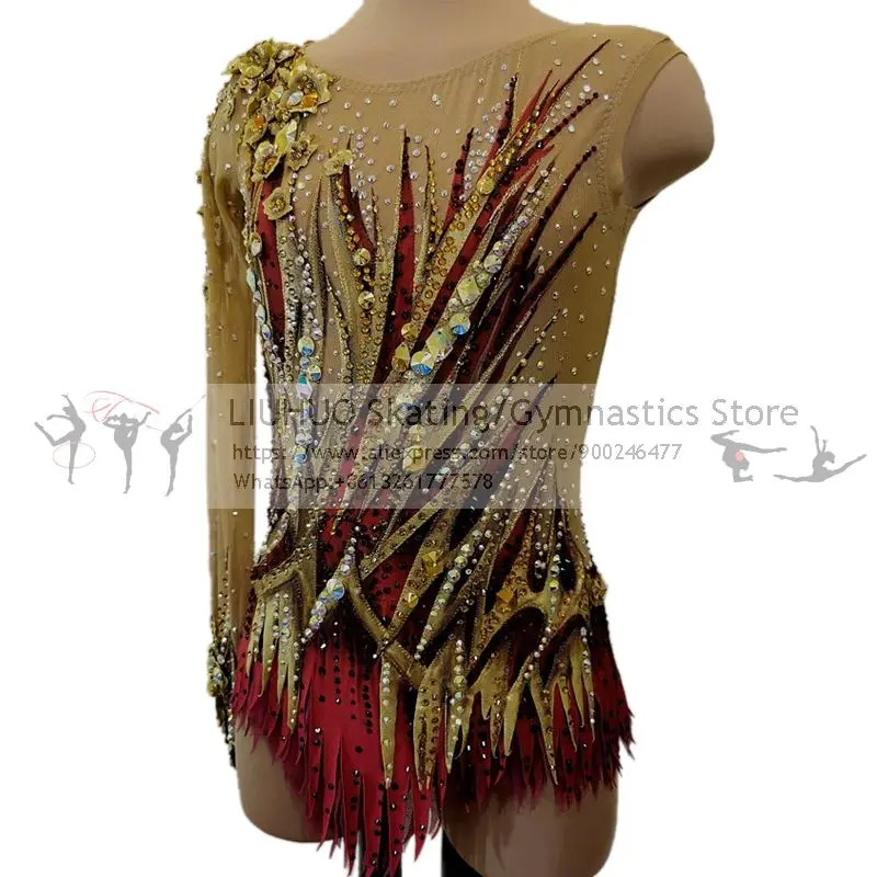 LIUHUO Figure Skating Dress Women\'s Girls Ice Skating Performance Rhythmic Gymnastics Competition Dance Leotard Artistic Costume