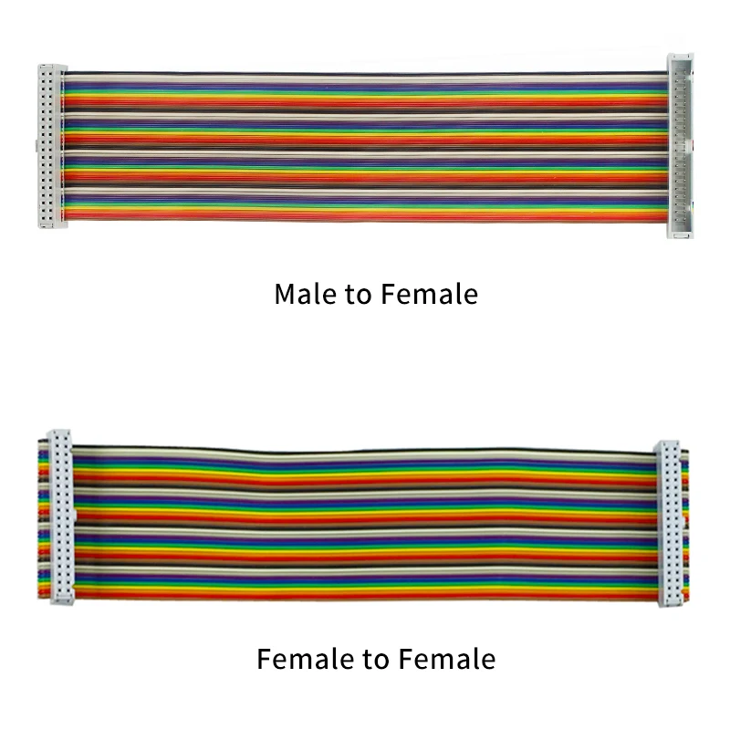 40-pinowy kabel adaptera GPIO 20CM męski na żeński kabel GPIO 2x20 pin żeński na żeński kabel Rainbow dla Raspberry Pi 4 3B 3B+