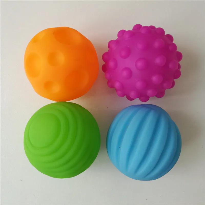 Baby Hand Touch Sounding Sensory Ball Texture Touch Soft Rubber Massege Toys Balls Toys for Kids Children