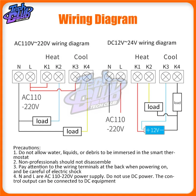 W1213 AC 110 -220V Smart Temperature Controller LCD Digital Thermostat Timer Sensor Probe Cool Heat Mode for Incubator Aquarium