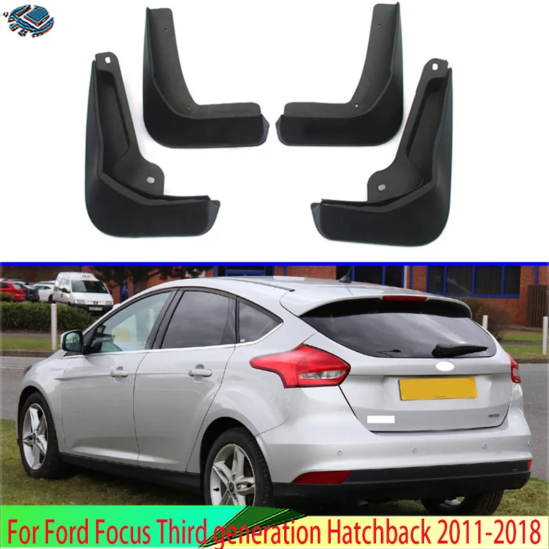 For Ford Focus Third generation Hatchback 2011-2018 4PCS Mud Flaps Splash Guards Fender Mudguard Kit Mud Flap Splash Guards