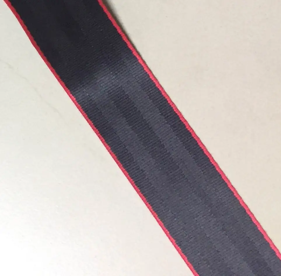 20meters Roll Seat Belt Webbing Safety Strap Black Color with Red Edge 48mm Wide 5 Bars