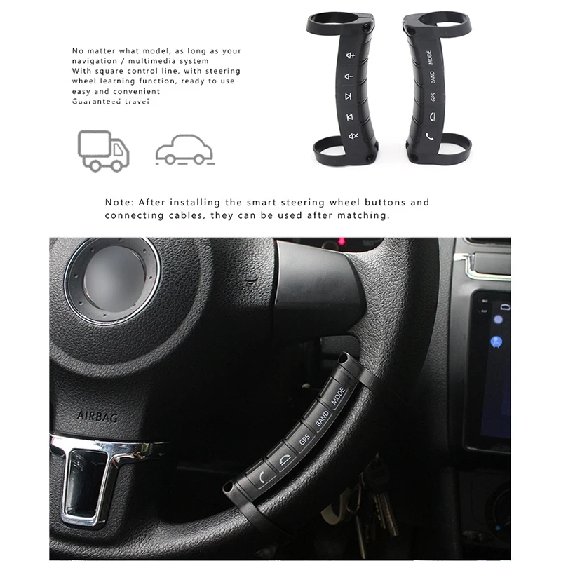 Universal Multi-Function Wireless Steering Wheel Controller Bluetooth DVD Navigation Buttons Controller LED Wireless