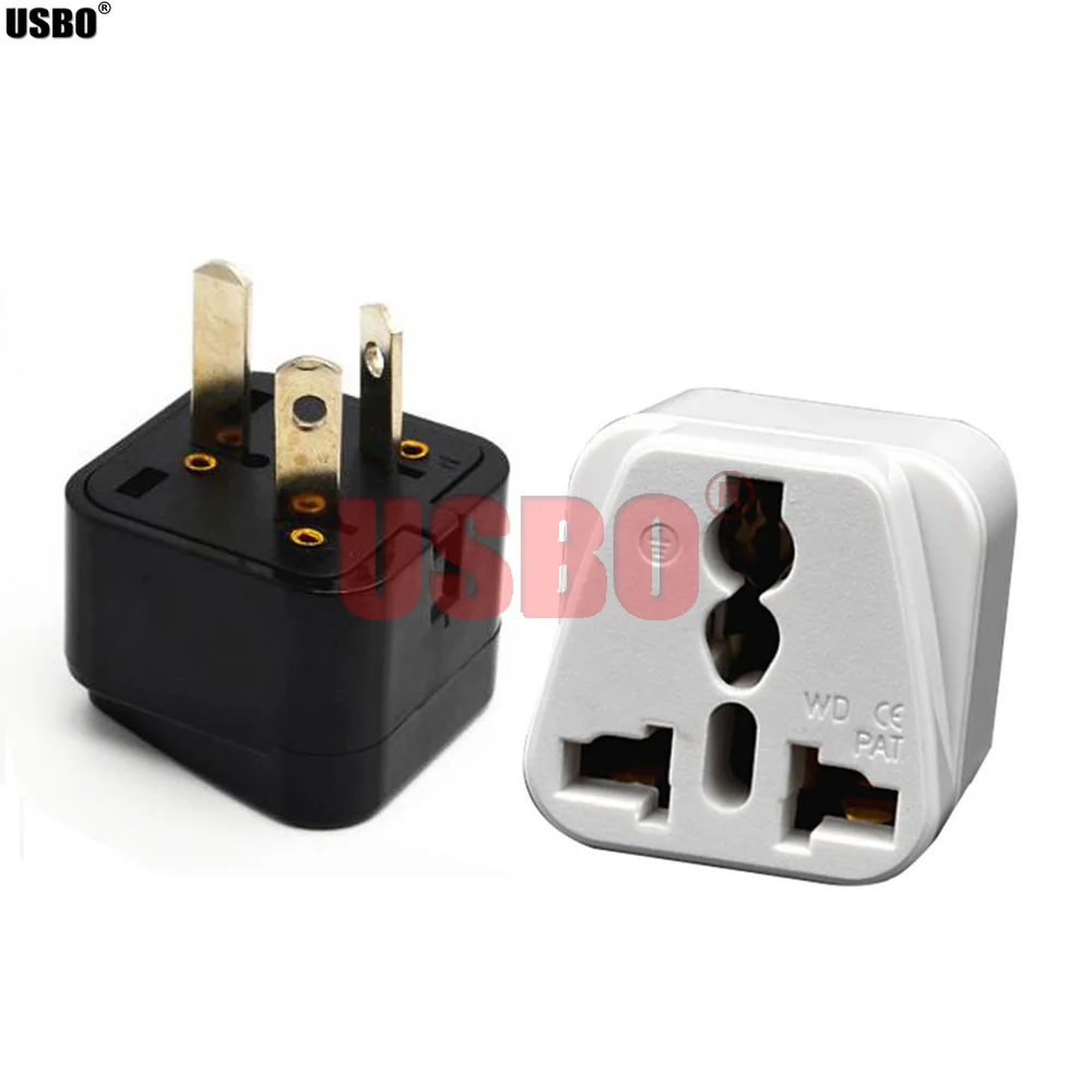 Black white Copper 10A 250V AU UK US EU Russia to AU Australia New Zealand 3 Pin travel adapter plug socket convertor Type-D