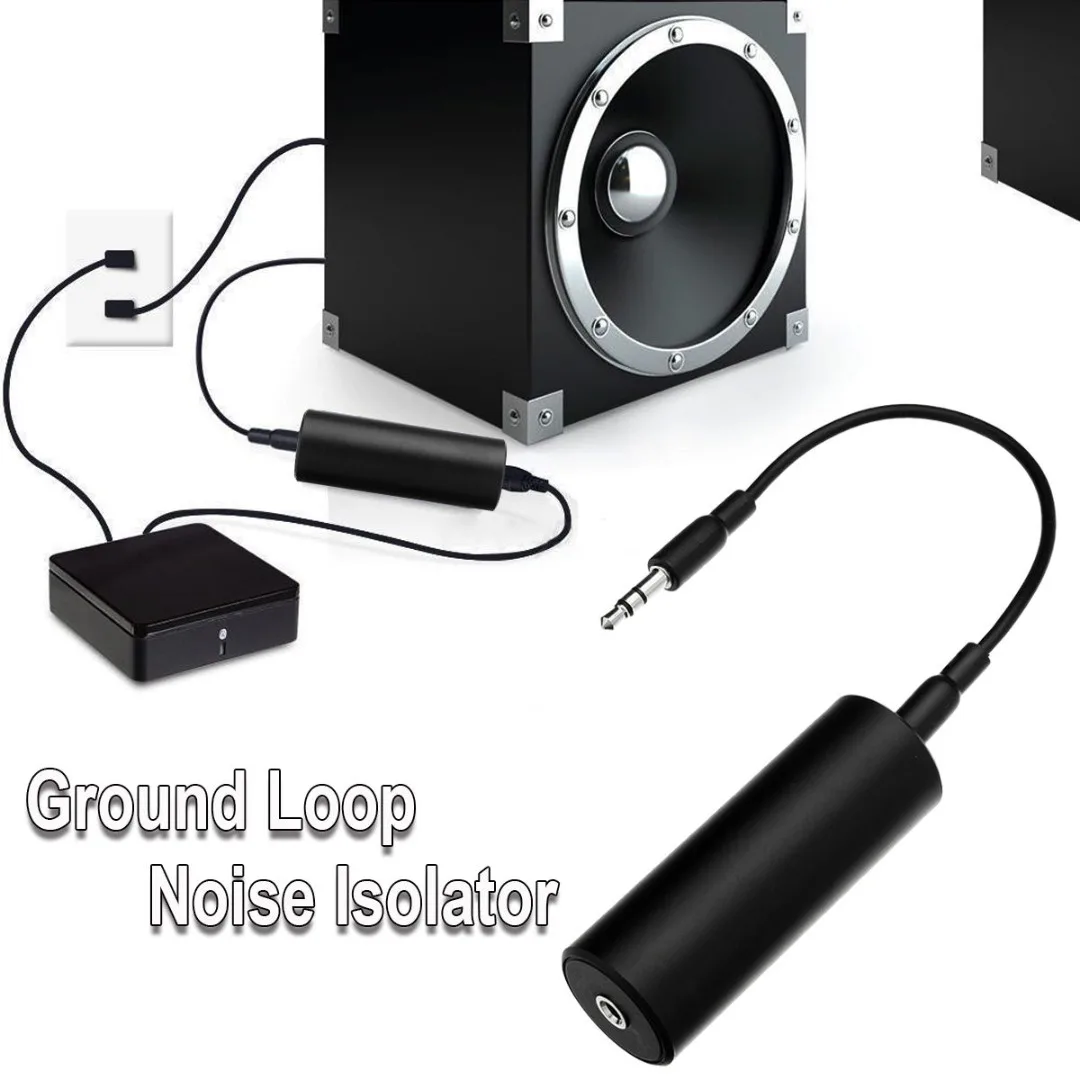 Ground Loop Isolator Noise Filter 3.5mm Audio Cable For Car Stereo Speaker