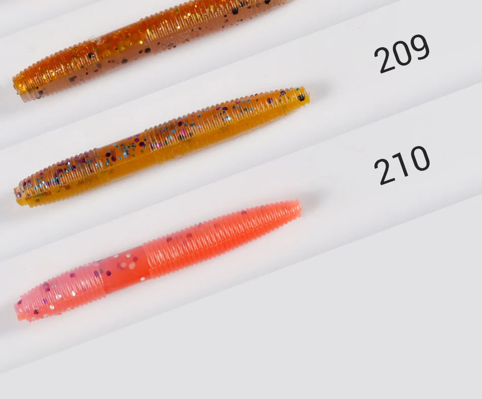 Noeby Stick Wurm 50mm 1,2g 6 stücke Silikon Wobbler Ned Rig Wacky Rig Spinner Köder Bass Finesse Hecht angeln Lockt – Detail 8