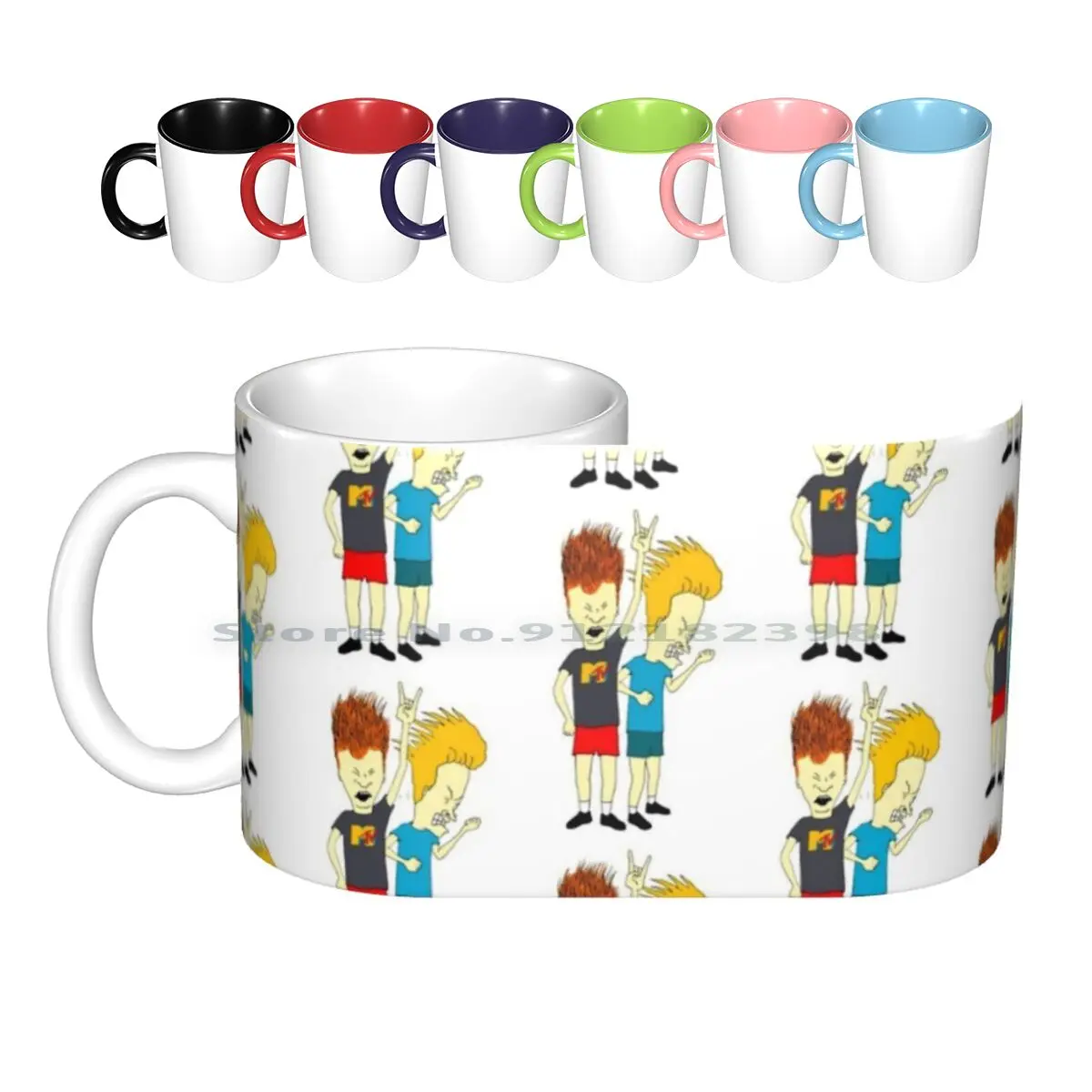 Tazas de cerámica Beavis y Butt-Head, tazas de café, leche, té, Beavis, Butt Head, música, Punk, pesado, 90s, Pop, dibujos animados, Friki