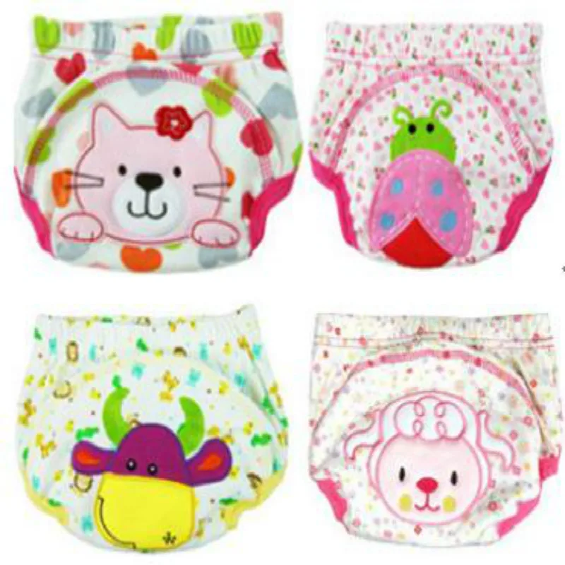 3pc bebê fraldas adorável dos desenhos animados à prova dpoágua do bebê potty treinamento pant calcinha newbear urina calças respirável não à prova