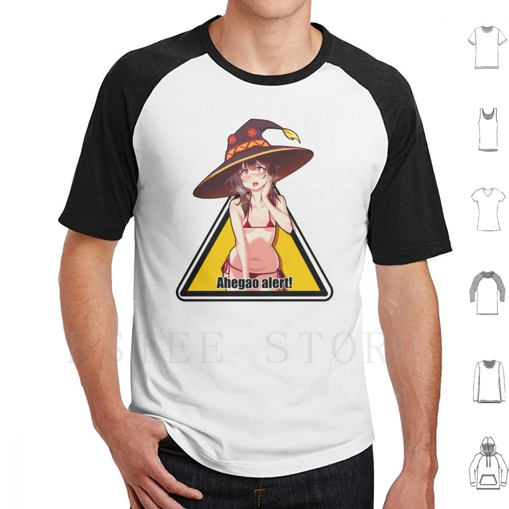 Anime Megumin Face Alert T Shirt Cotton Men DIY Print Anime Megumin Aheago Face Alert Manga Anime Girl Girls