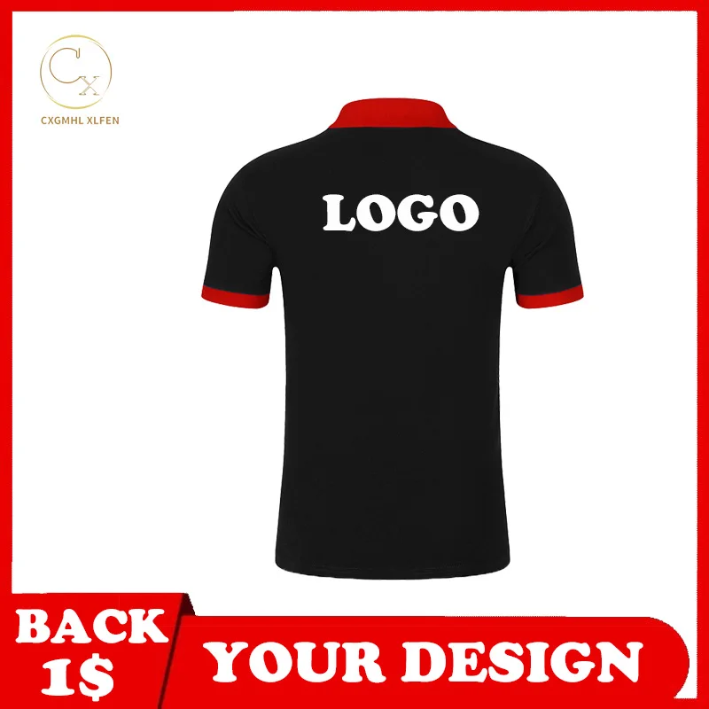13 colors summer color matching lapel short-sleeved shirt POLO shirt custom LOGO printing DIY brand text