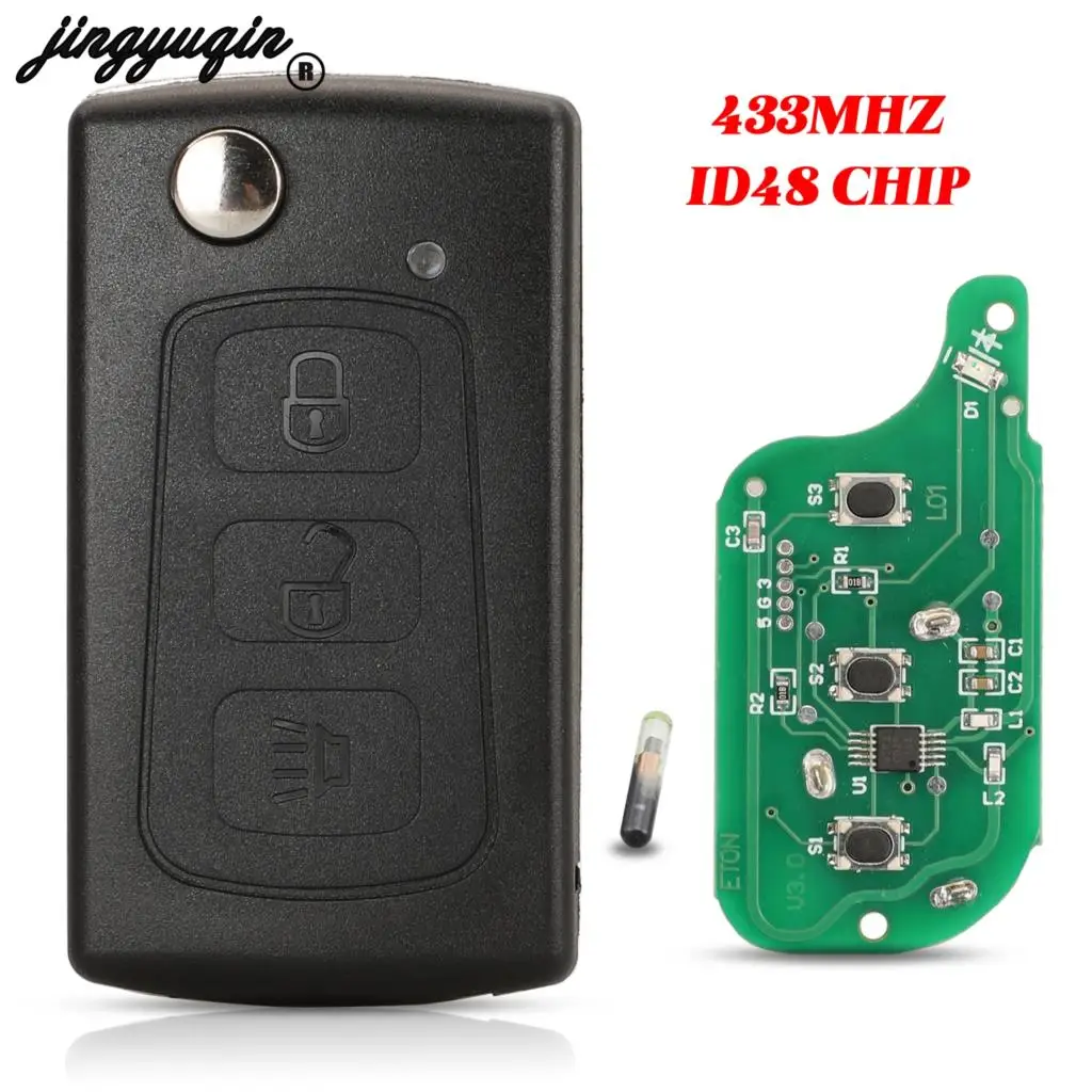 jingyuqin 3 Buttons Remote Car Key 434Mhz With ID48 Chip For Great Wall Hover Haval H5 Control Key Folding Flid Smart Key