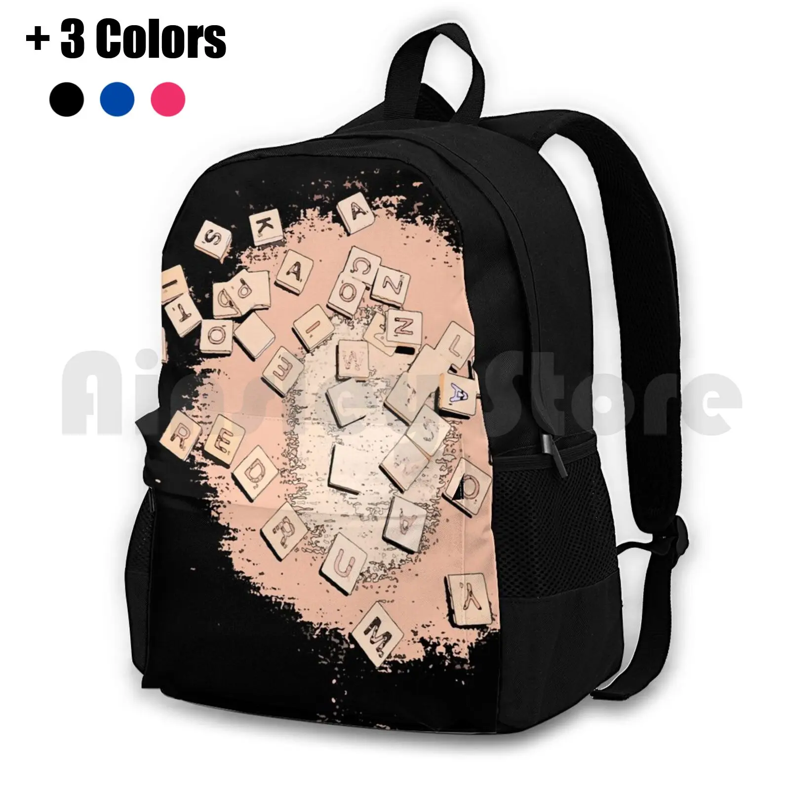 Scrabble Red Rum Outdoor Hiking Backpack Riding Climbing Sports Bag Red Rum Word Play Words Murder Scrabble Board Games Games