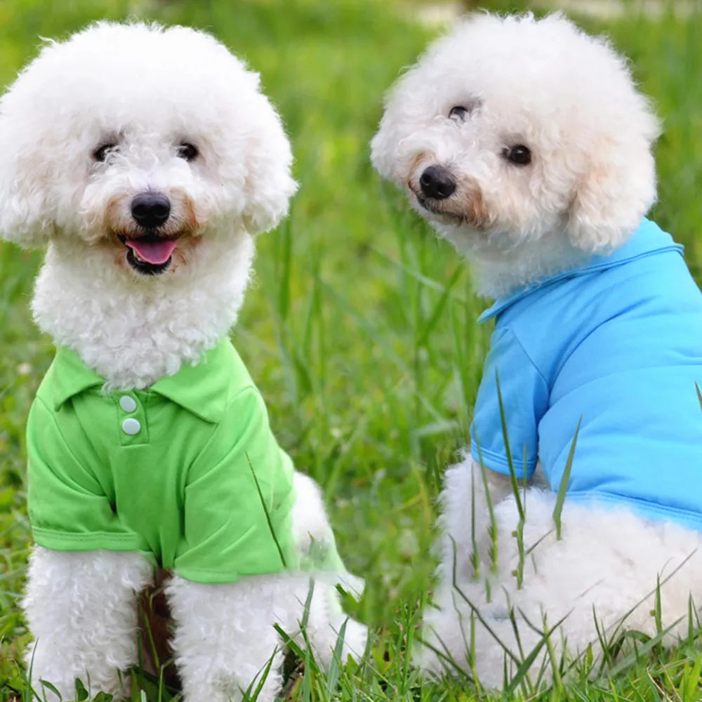 Small Dog Clothes Spring Summer Breakable Casual Puppy Kitty Polo Shirt Teddy Pet Cloth Soft Apparel Costumes XS-XL