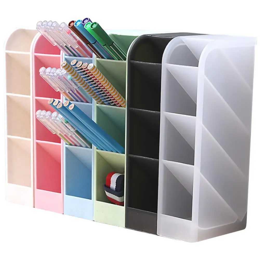 Suporte diagonal fosco para canetas, rack de mesa de armazenamento para papelaria