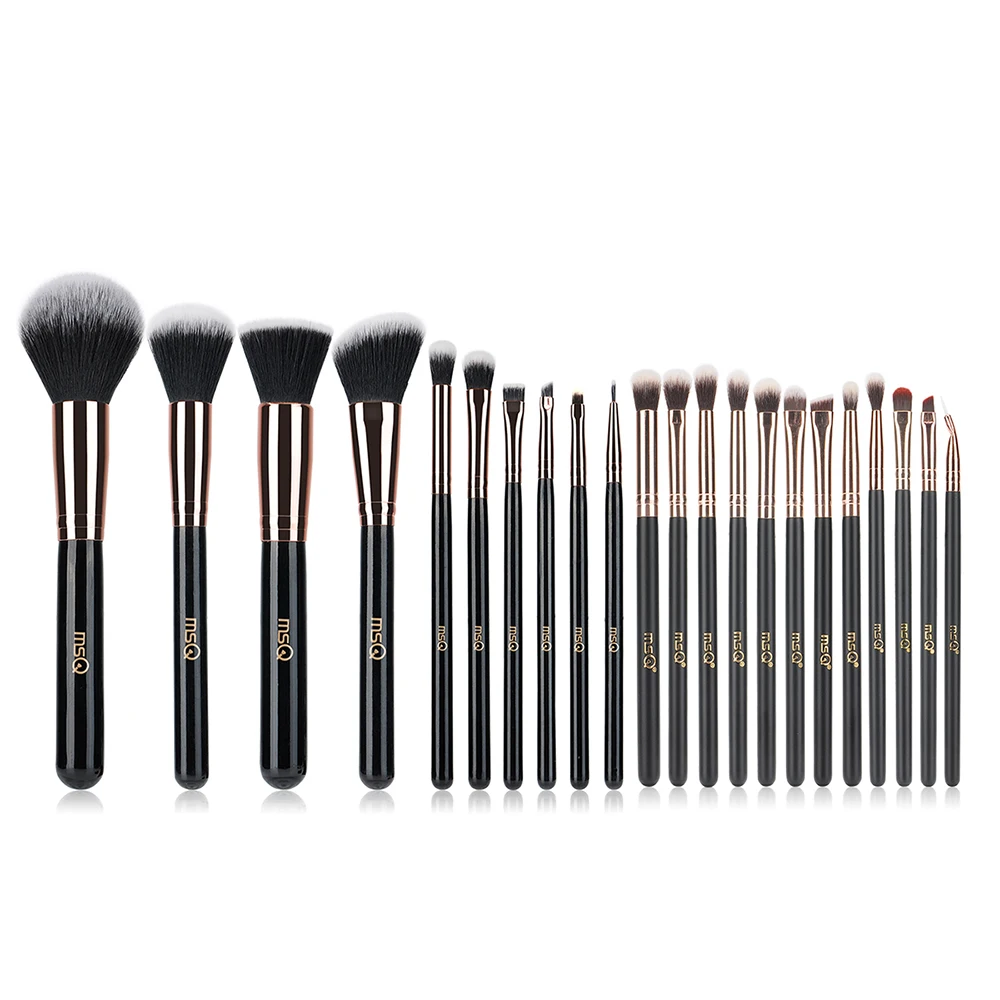 MSQ 6-27PCS Rose Gold Makeup Brushes Set Powder Foundation Eyeshadow Liner Blusher Make Up Brush Kits Natural & Synthetic Hair