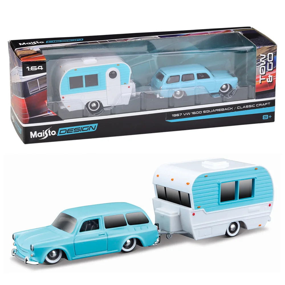 Maisto 1:64 1967 VW 1600 Squareback/classic craft  trailer model simulation car model alloy car toy male collection gift