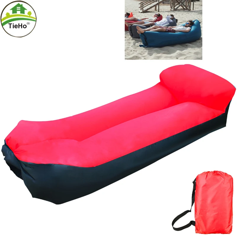 

TieHo Outdoor Portable Inflatable Beach Mattress Beach Chaise Longue Lightweight Sunbeds for Garden Lounger