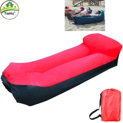 TieHo Outdoor Portable Inflatable Beach Mattress Beach Chaise Longue Lightweight Sunbeds for Garden Lounger