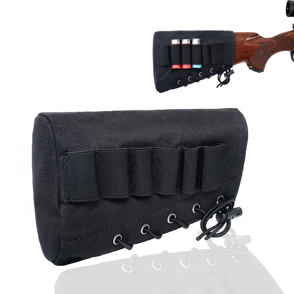 6 Round Shell Holder Tactical Gun Ammo Cartridge Pouch 12 20 Gauge Shotgun Bullet Carrier Buttstock Hunting Accessories