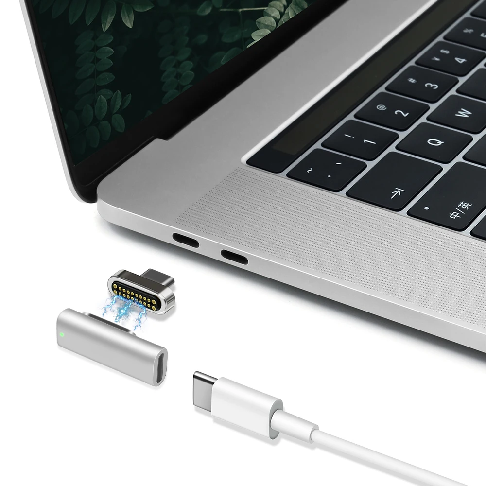 Imagem -05 - Adaptador Magnético Usb c Pinos Pinos 20 Pinos 24 Pinos Adaptador Magnético tipo c Conector Suporte Carregador Magnético 100w Transferência de Dados