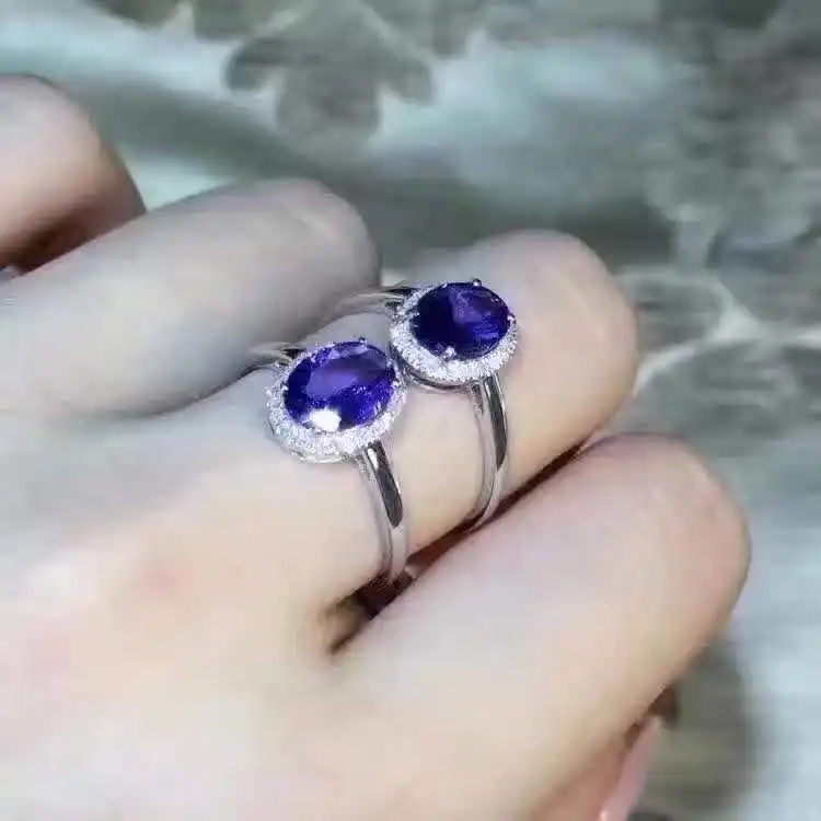 

New Fashion The Best Gift For your mother Natural Purple Tanzanite Ring Fine Jewelry Woman Fashion Ring