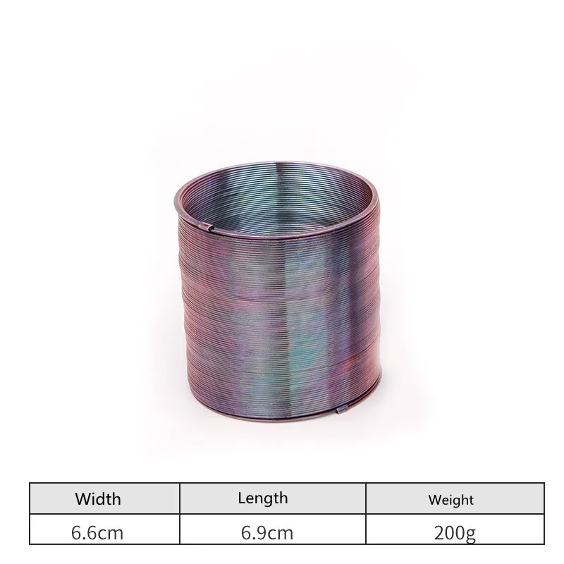 2.5 Inch Science Toys Steel Slinkys  Stairs Walking Spring  Colour  Metal Coil Rainbow Nostalgic Coil Spring